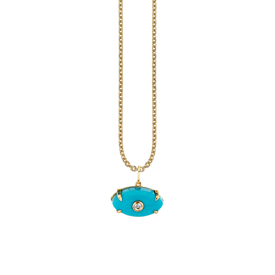 Gold & Diamond Carved Stone Bezel Eye Charm - Sydney Evan Fine Jewelry