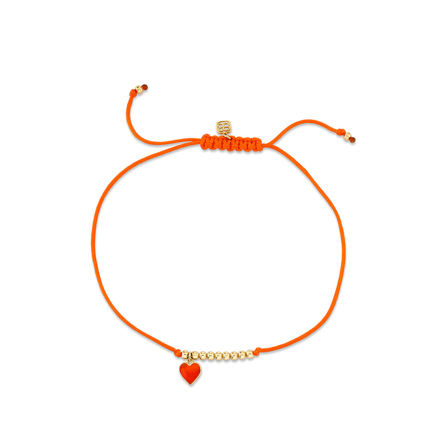 Gold & Enamel Mini Heart Cord Bracelet - Sydney Evan Fine Jewelry