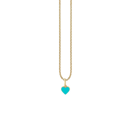 Gold & Enamel Mini Heart Charm