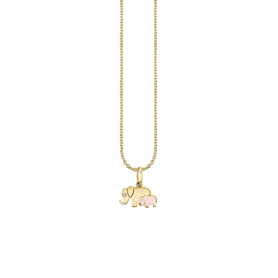 Gold & Enamel Elephant Family Charm - Sydney Evan Fine Jewelry