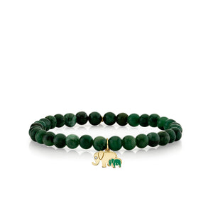 Gold & Diamond Elephant Family on Verdite - Sydney Evan Fine Jewelry