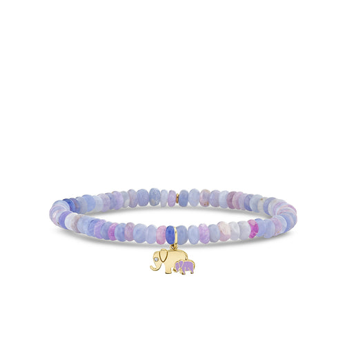 Gold & Diamond Elephant Family on Hackmanite