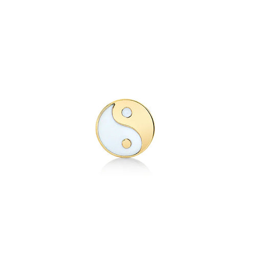 Gold & Enamel Yin Yang Stud