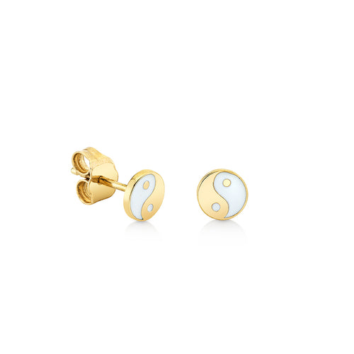 Kids Collection Gold & Enamel Mini Yin Yang Stud