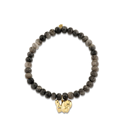 Gold & Diamond 3D Bunny on Grey Quartz