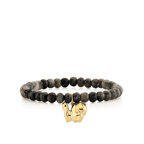 Gold & Diamond 3D Bunny on Grey Quartz