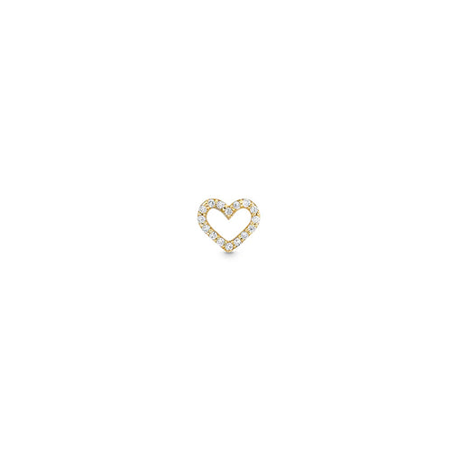 Gold & Diamond Open Heart Stud