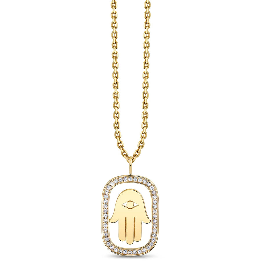 Men's Collection Gold & Diamond Extra Large Hamsa Open Icon Charm - Sydney Evan Fine Jewelry