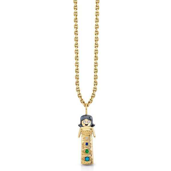 Shop Sydney Evan 14k Gold & Multicolor Gemstone Maria Doll Charm