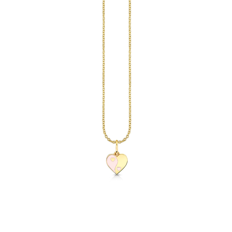 Gold & Enamel Small Yin Yang Heart Charm - Sydney Evan Fine Jewelry