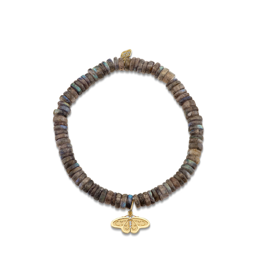 Gold & Diamond Small Celestial Moth on Labradorite - Sydney Evan Fine Jewelry