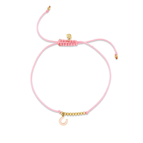 Gold & Enamel Horseshoe Cord Bracelet