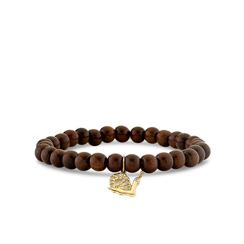 Gold & Diamond Snail on Wood