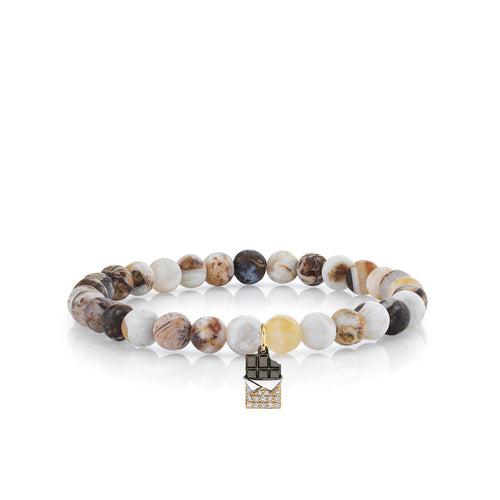 Gold & Diamond Chocolate Bar on Matte Wooden Opal