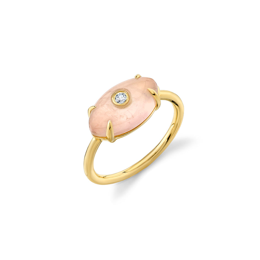 Gold & Diamond Carved Stone Evil Eye Ring - Sydney Evan Fine Jewelry