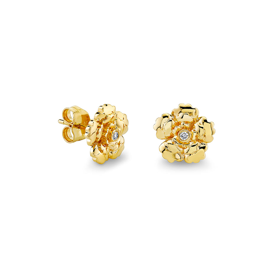 Gold & Diamond Begonia Stud - Sydney Evan Fine Jewelry