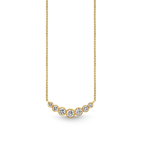 Gold & Diamond Graduated Bezel Necklace