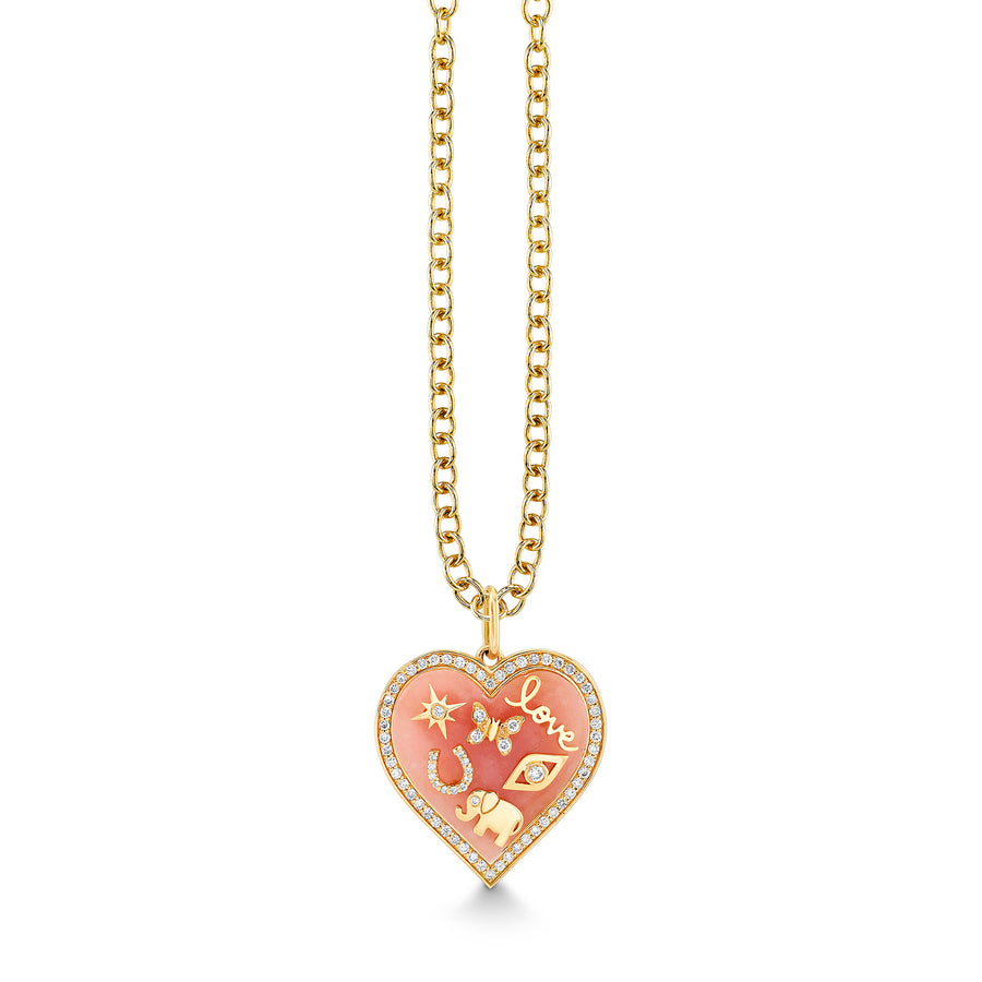 Gold & Diamond Puffy Icon Heart Charm - Sydney Evan Fine Jewelry