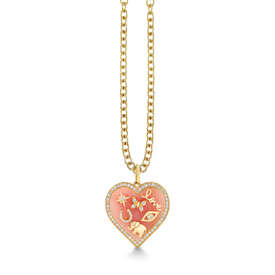 Gold & Diamond Puffy Icon Heart Charm - Sydney Evan Fine Jewelry