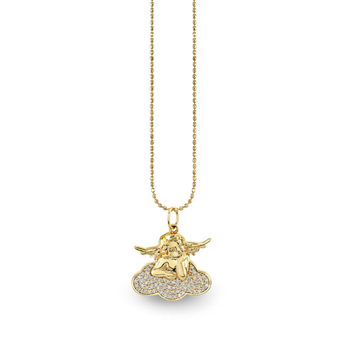 Gold & Diamond Cherub Cloud Charm