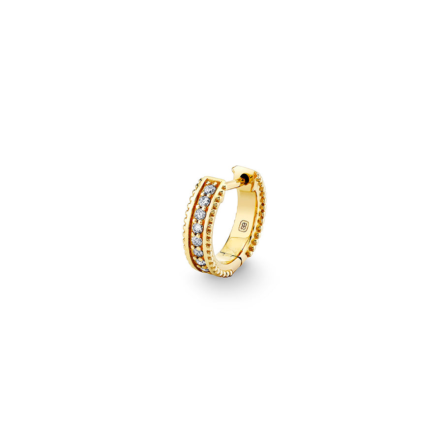 Gold & Diamond Scallop Edge Huggie Hoops - Sydney Evan Fine Jewelry
