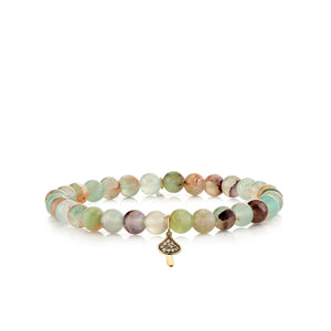 Gold & Brown Diamond Mushroom on Aquaprase - Sydney Evan Fine Jewelry