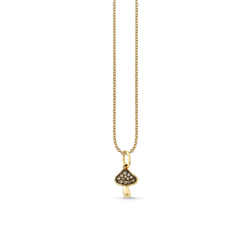Gold & Diamond Mushroom Charm