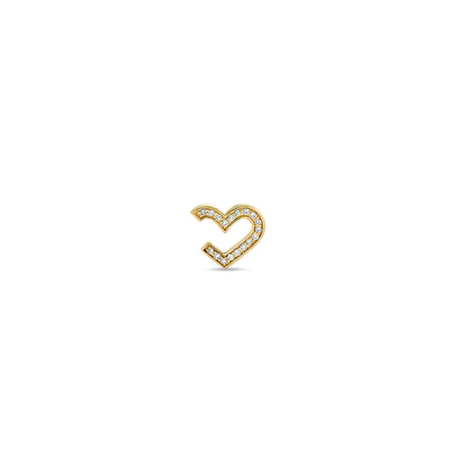 Gold & Diamond Small Heart Wrap Hoop