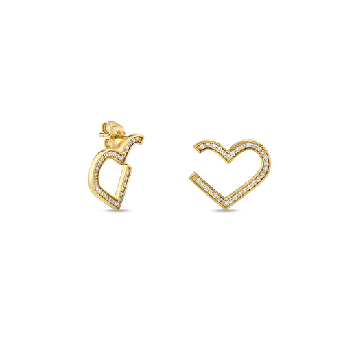 Gold & Diamond Heart Wrap Hoop