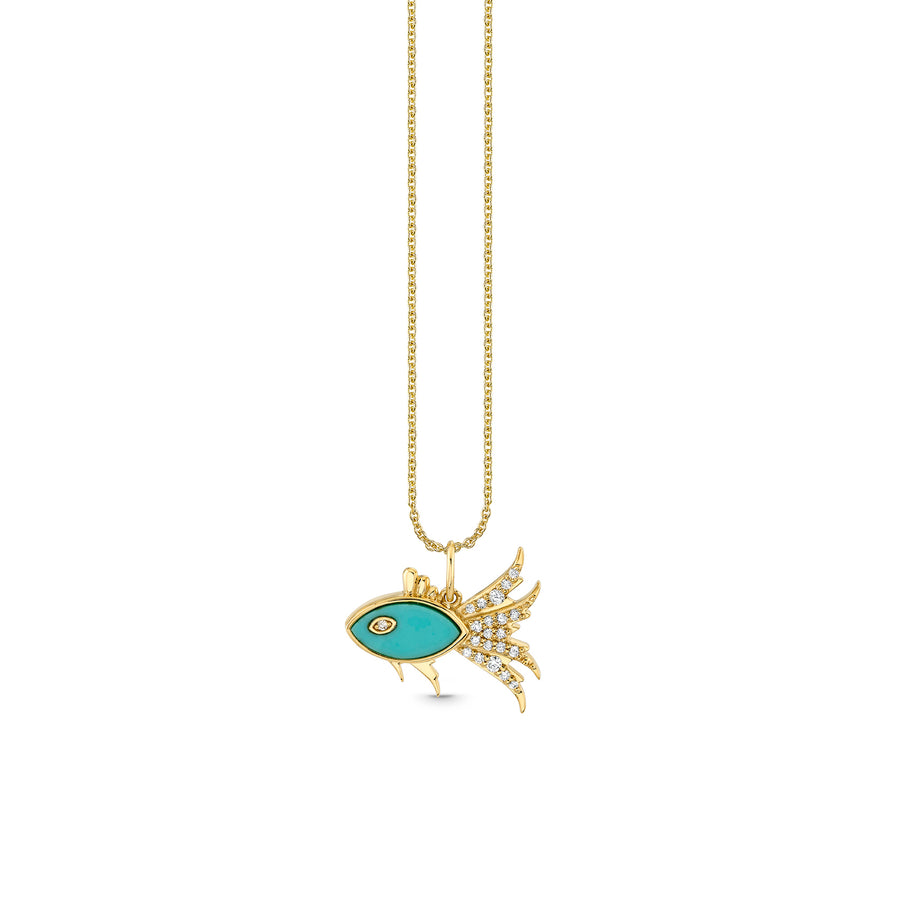 Gold & Diamond Marquise Eye Fish Charm - Sydney Evan Fine Jewelry