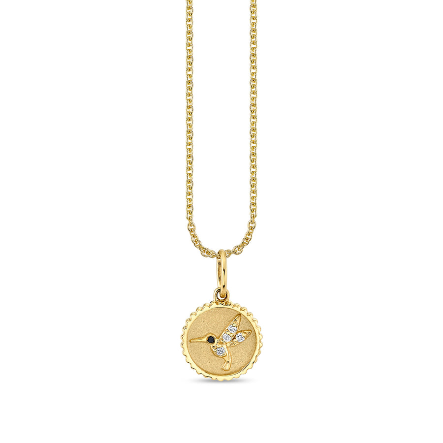Gold & Diamond Tiny Hummingbird Coin - Sydney Evan Fine Jewelry