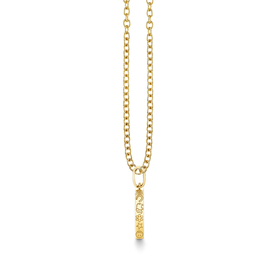 Gold & Diamond Iconography Rectangle Charm - Sydney Evan Fine Jewelry
