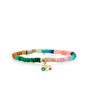 Gold Emerald & Sapphire Iconography Cluster on Opal - Sydney Evan Fine Jewelry