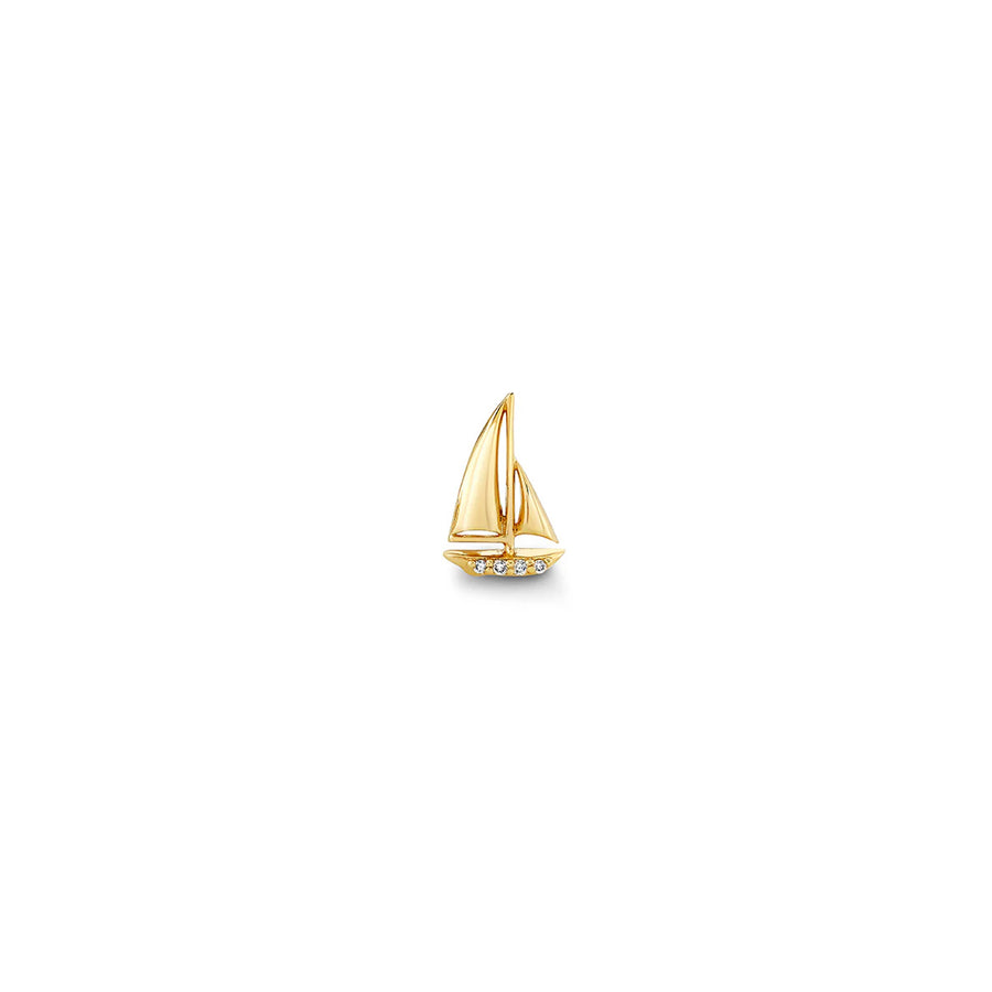 Gold & Diamond Sailboat Stud - Sydney Evan Fine Jewelry