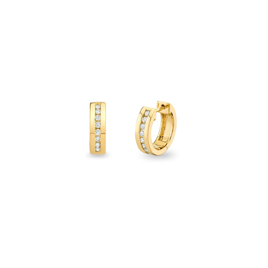 Gold & Diamond Channel Set Huggie - Sydney Evan Fine Jewelry
