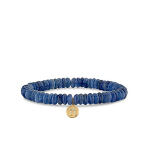 Gold & Diamond Tiny Chai Coin on Blue Kyanite - Sydney Evan Fine Jewelry