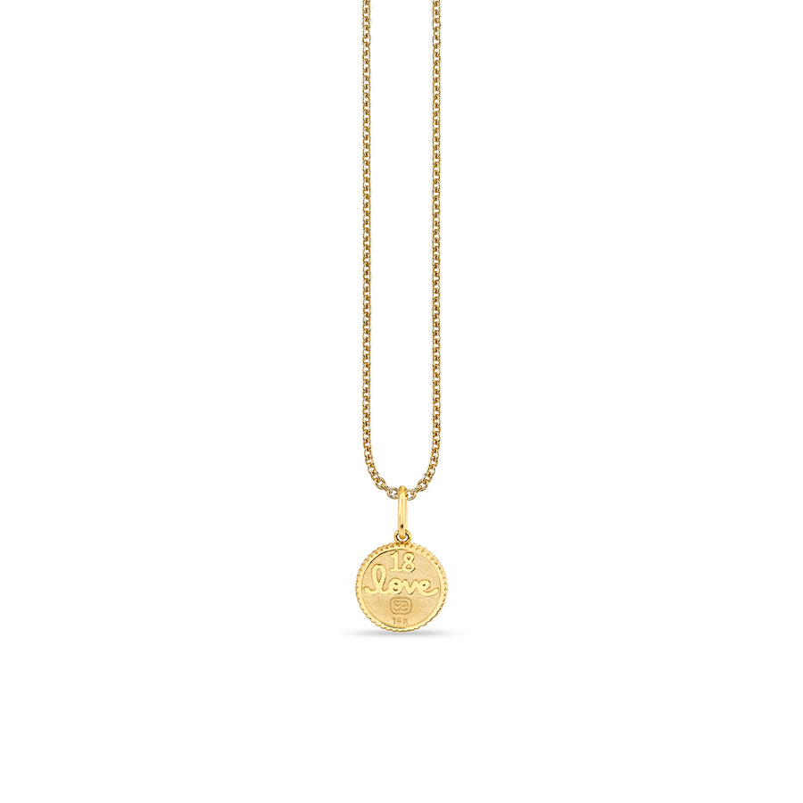 Gold & Diamond Tiny Chai Coin - Sydney Evan Fine Jewelry