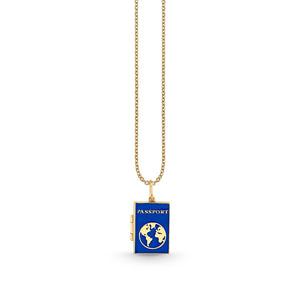 Gold & Enamel Passport Charm - Sydney Evan Fine Jewelry