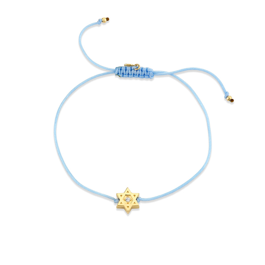 Gold & Diamond Star Of David Cord Bracelet - Sydney Evan Fine Jewelry