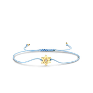 Gold & Diamond Star Of David Cord Bracelet - Sydney Evan Fine Jewelry