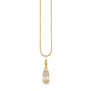 Gold & Diamond Champagne Bottle Charm - Sydney Evan Fine Jewelry