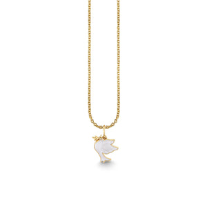 Gold & Enamel Dove Charm - Sydney Evan Fine Jewelry