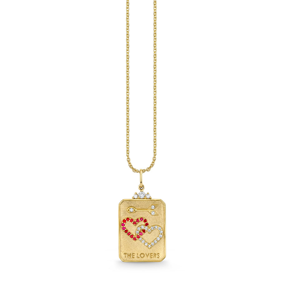 Gold & Diamond The Lovers Tarot Card Charm - Sydney Evan Fine Jewelry