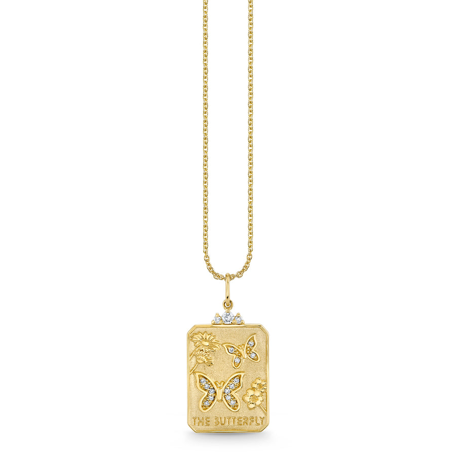 Gold & Diamond The Butterfly Tarot Card Charm - Sydney Evan Fine Jewelry