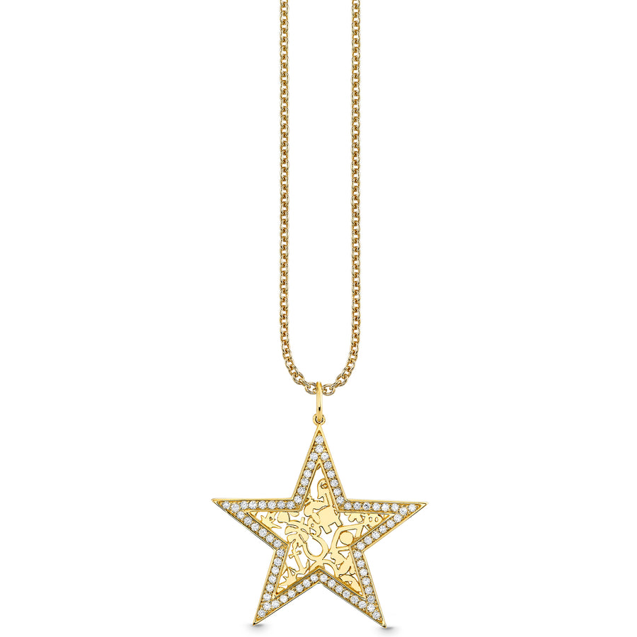Gold & Diamond Icon Wallpaper Star Charm - Sydney Evan Fine Jewelry