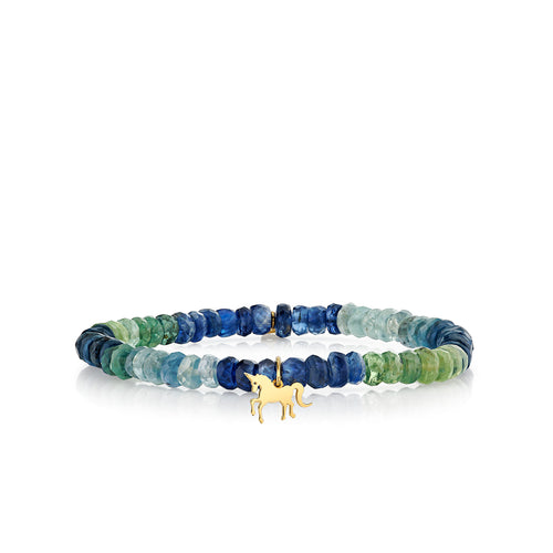 Kids Collection Pure Gold Tiny Unicorn on Kyanite