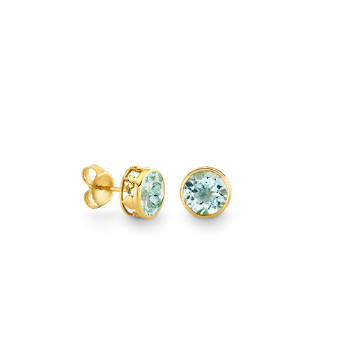 Gold & Aquamarine Icon Mounting Stud