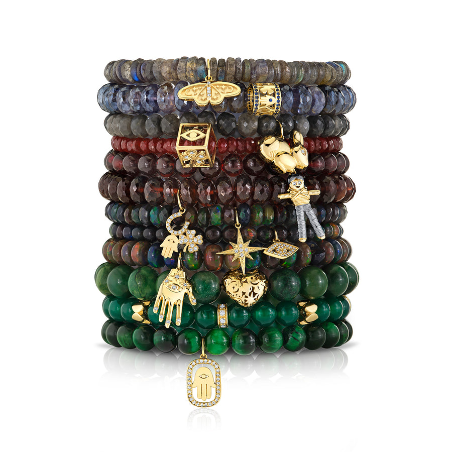 Gold & Diamond Multi-Rondelle on Green Onyx - Sydney Evan Fine Jewelry
