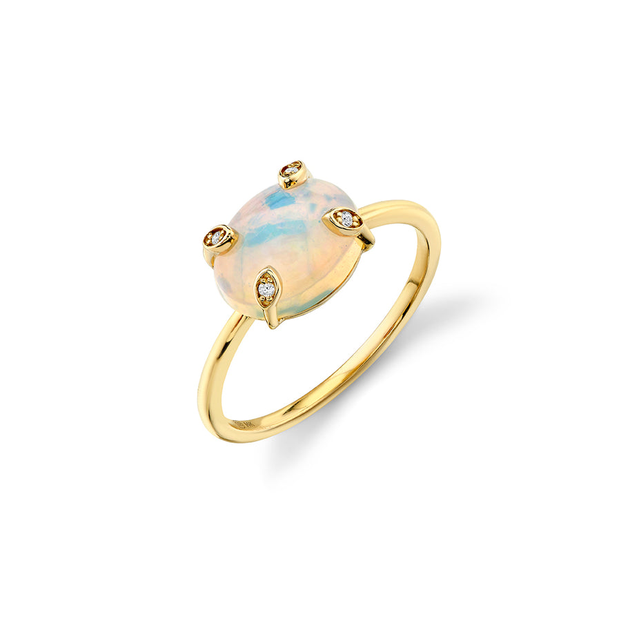 Shop Sydney Evan 14k Gold, Diamond Opal Oval Marquise Eye Prong Ring