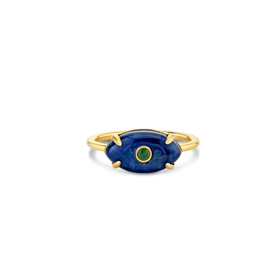 Gold & Diamond Carved Stone Evil Eye Ring - Sydney Evan Fine Jewelry